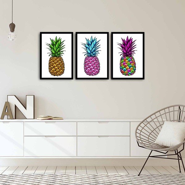 Obraz trzyczęściowy Pineapple, 109x50 cm-image-1