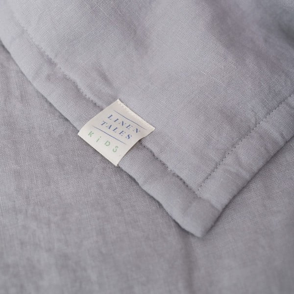 Szary lniany koc dziecięcy 140x200 cm – Linen Tales-image-1