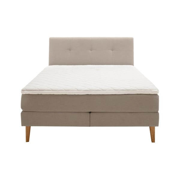 Beżowe łóżko boxspring 160x200 cm Stockholm – Meise Möbel-image-3