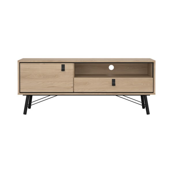 Szafka pod TV w dekorze dębu w naturalnym kolorze 150x60x40 cm Ry – Tvilum