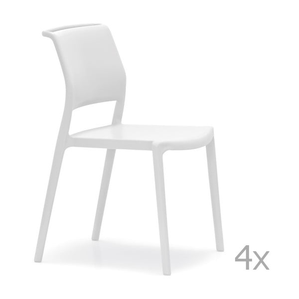 Zestaw 4 białych krzeseł Pedrali Ara