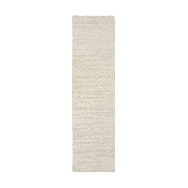 Wełniany chodnik tkany ręcznie w kolorze kości słoniowej 80x230 cm Harris Boucle – Flair Rugs