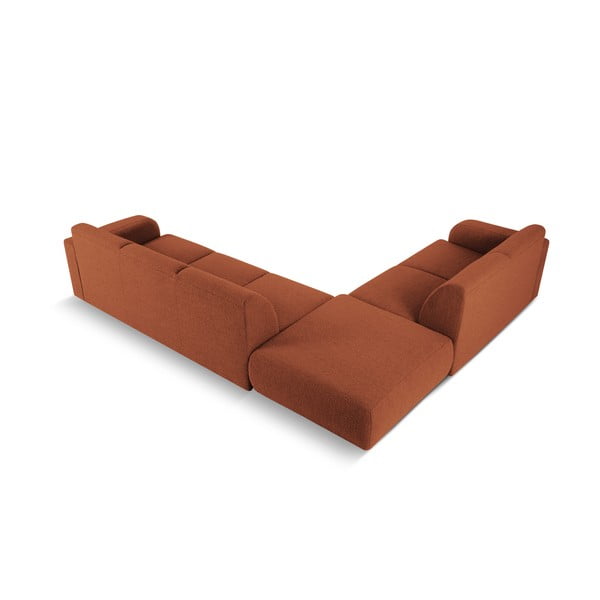 Brązowy narożnik z materiału bouclé (lewostronny) Molino – Micadoni Home-image-3