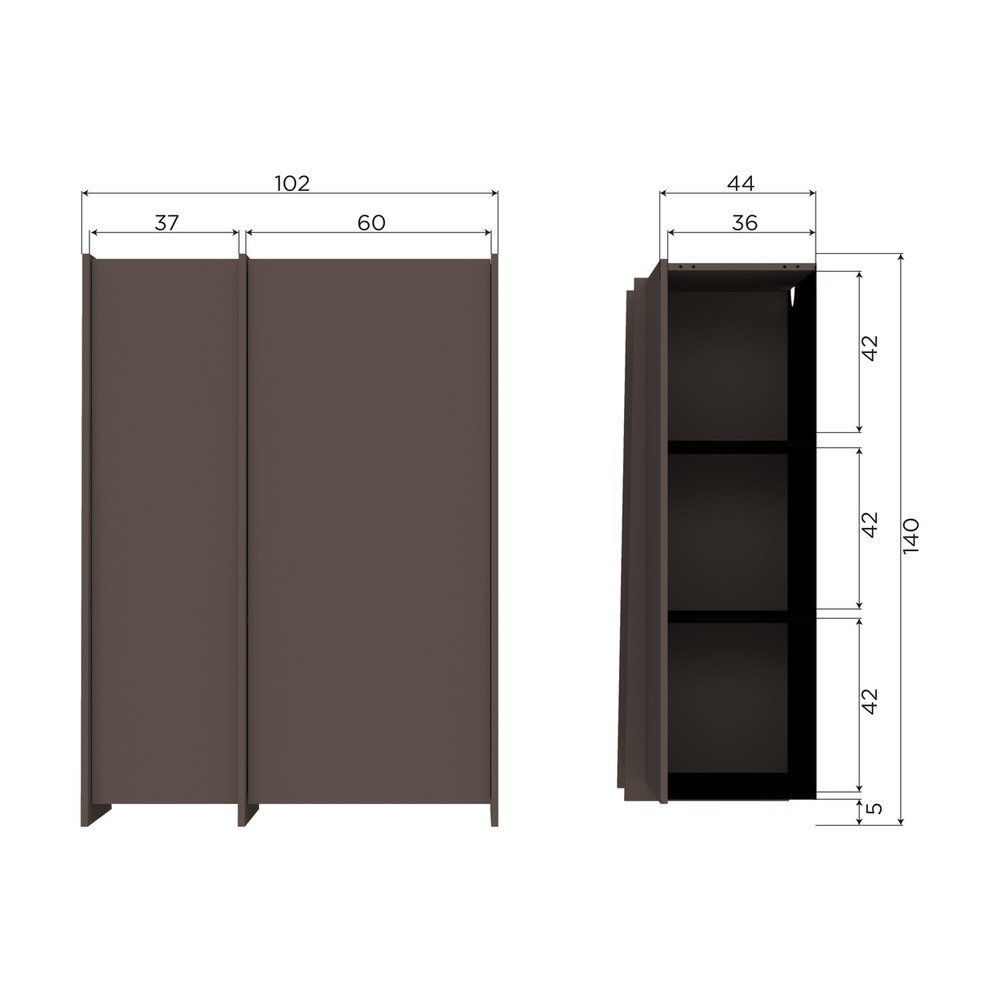 Ciemnobrązowa szafka w dekorze jesionu 102x140x44 cm Brock – WOOOD (zdjęcie 9)