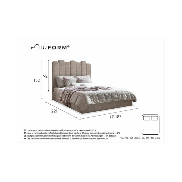 Turkusowe tapicerowane łóżko jednoosobowe ze schowkiem i stelażem 90x200 cm Dreamy Aurora – Miuform-image-4