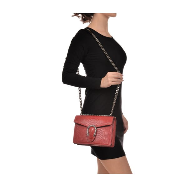 Czerwona skórzana kopertówka Renata Corsi Fiona-image-4