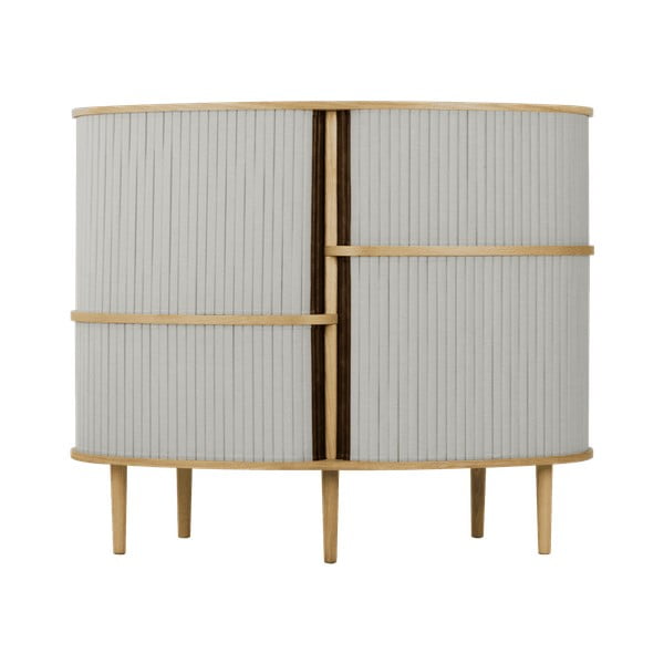 Szaro-naturalna szafka w dekorze dębu z drzwiami przesuwnymi 120x100x50 cm Audacious – UMAGE