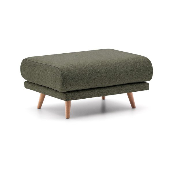 Zielony podnóżek z tkaniny szenilowej Karin – Kave Home-image-2