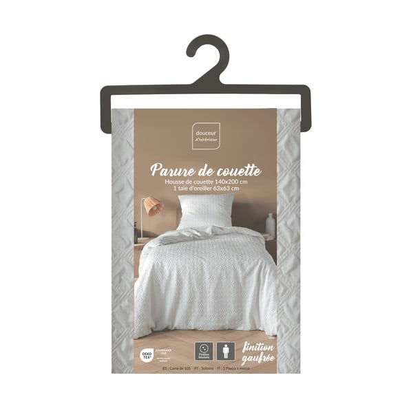 Biała pościel jednoosobowa z mikrowłókna 140x200 cm Litea – douceur d'intérieur-image-4