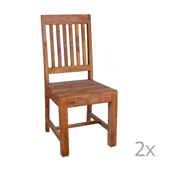Zestaw 2 krzeseł z palisandru Massive Home Dina