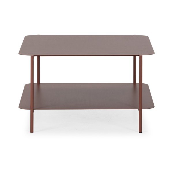 Metalowy stolik w kolorze terakoty 70x73 cm Beatrix – MOME-image-4