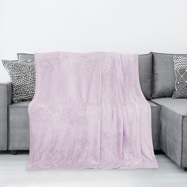 Perłoworóżowy koc z mikrowłókna DecoKing Nessa, 200x150 cm-image-2