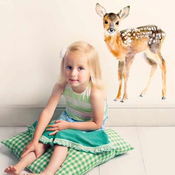 Naklejka wielokrotnego użytku Baby Deer, 56x40 cm