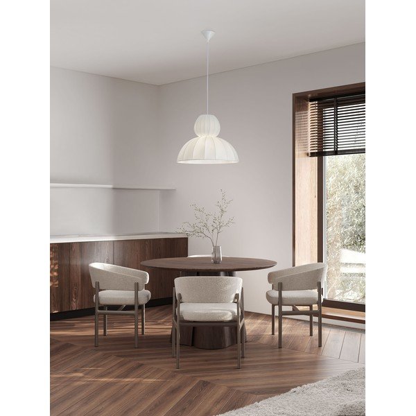 Tekstylna lampa wisząca w matowym białym kolorze ø 50 cm Delina – Nova Luce-image-1