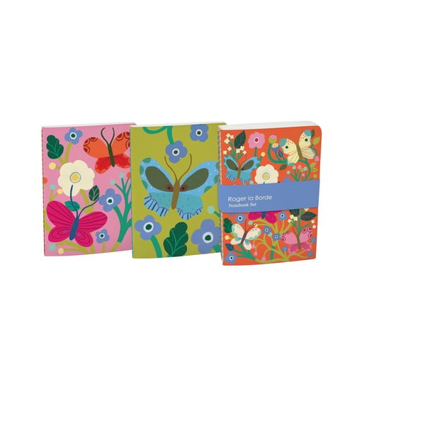 Notesy w formacie A6 64 str. 3 szt. Butterfly Garden – Roger la Borde-image-1