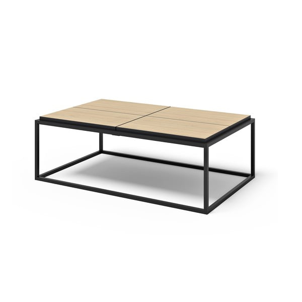 Czarny stolik z blatem w dekorze dębu 75x120 cm Douro – TemaHome-image-2