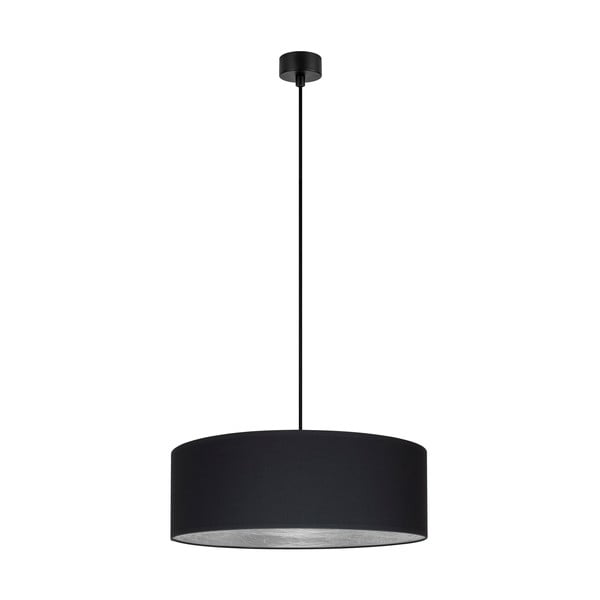 Czarna lampa wisząca z detalem w srebrnym kolorze Sotto Luce Tres XL, ⌀ 45 cm
