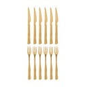 Sztućce. ze stali nierdzewnej w kolorze złota 12 szt. Ollin – Bloomingville