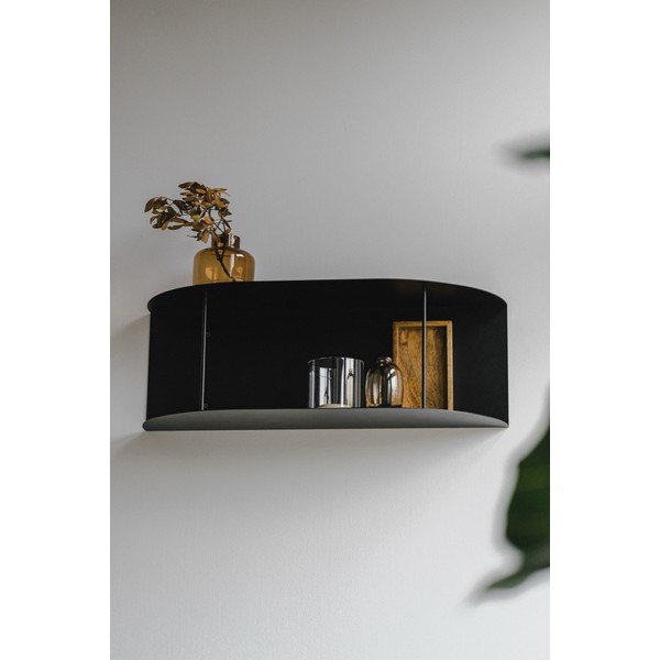 Czarna wielopoziomowa metalowa półka 60 cm Lina – noo.ma-image-1