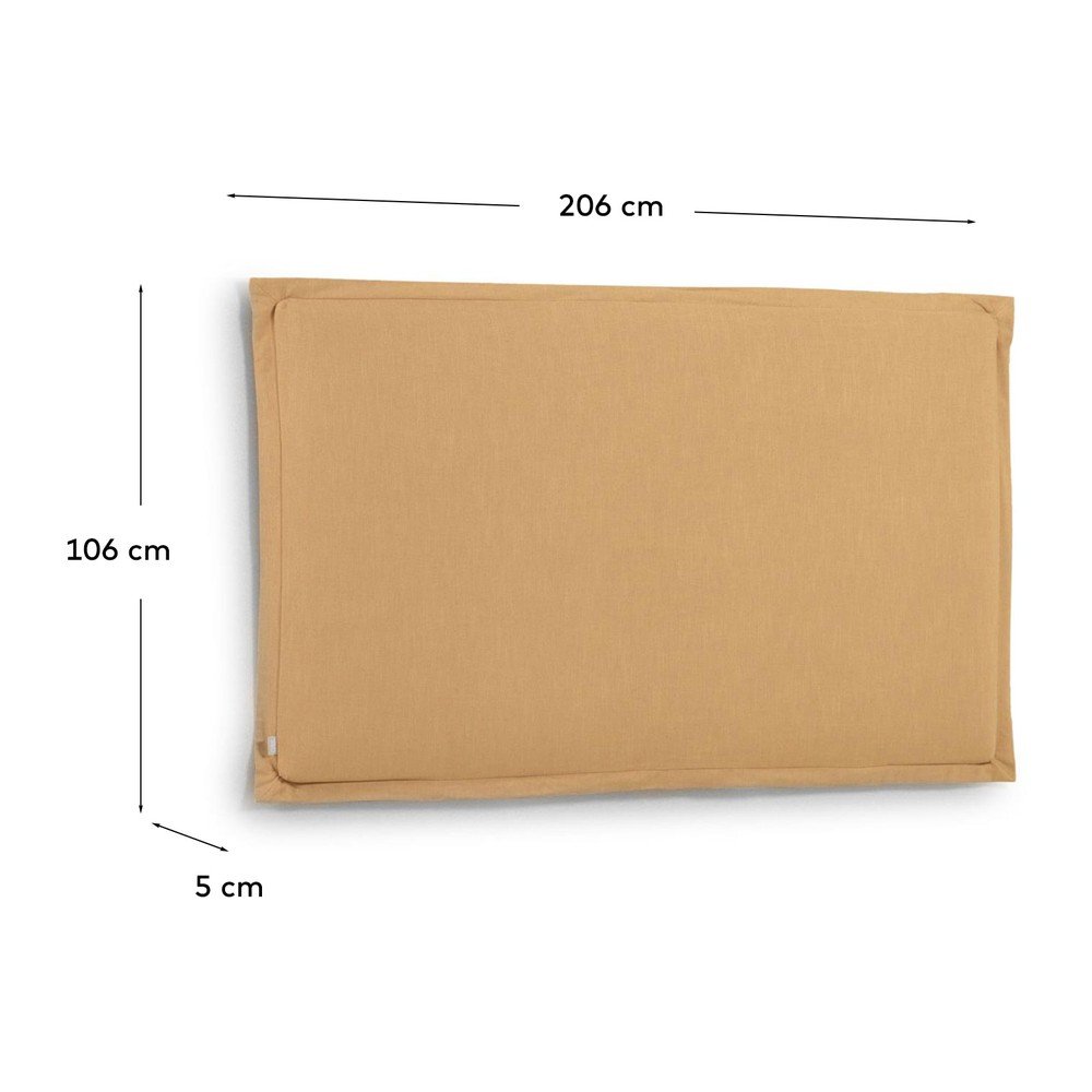 Musztardowy tapicerowany zagłówek 206x106 cm Tanit – Kave Home (zdjęcie 9)