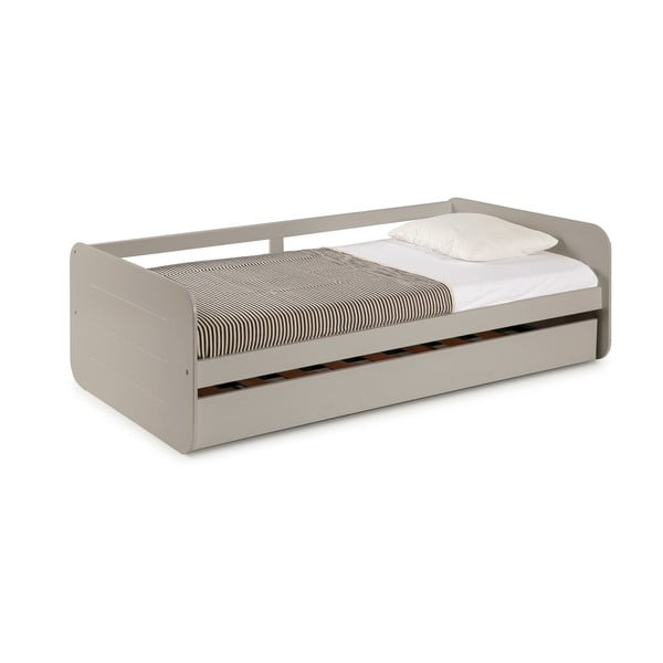 Szare łóżko dziecięce z dodatkowym wysuwanym łóżkiem Marckeric Redona, 90x190 cm-image-3