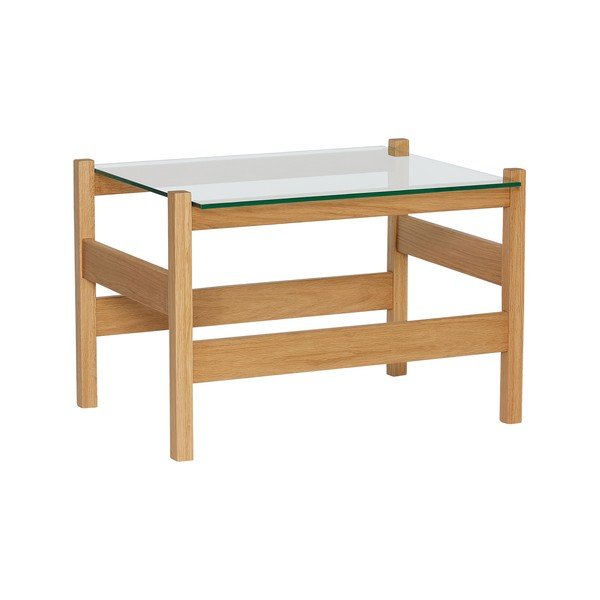 Stolik ze szklanym blatem w naturalnym kolorze 52x66 cm Ledge – Hübsch-image-3