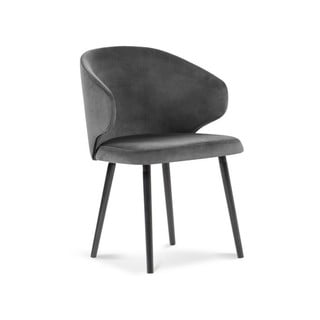 Ciemnoszare krzesło z aksamitnym obiciem Windsor & Co Sofas Nemesis