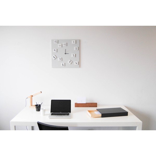 Zegar ścienny dESIGNoBJECT.it Changing Clock White, 50 x 50 cm -image-1