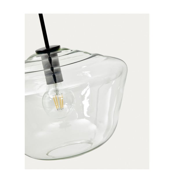 Czarna lampa wisząca ze szklanym kloszem ø 34 cm Mao – Kave Home-image-3
