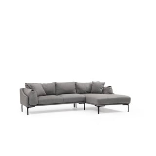 Szara sofa narożna Artie Leo, prawy narożnik