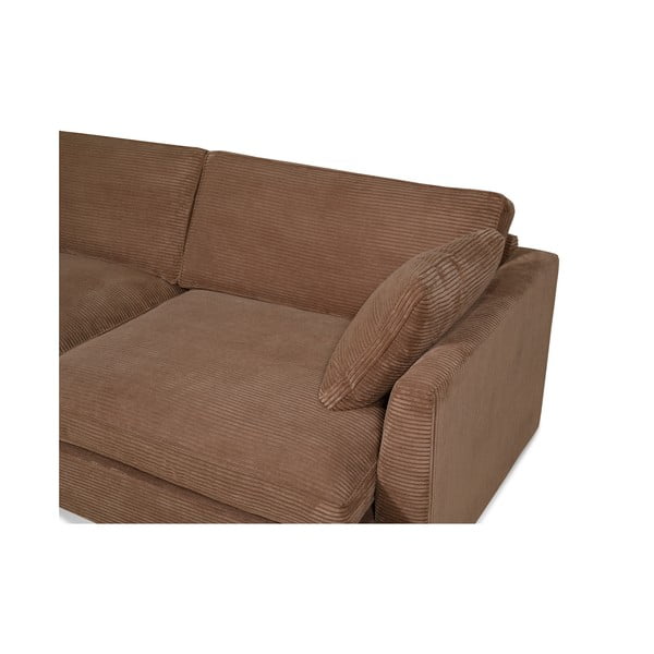 Jasnobrązowa sztruksowa sofa 236 cm Mobby – Scandic-image-4