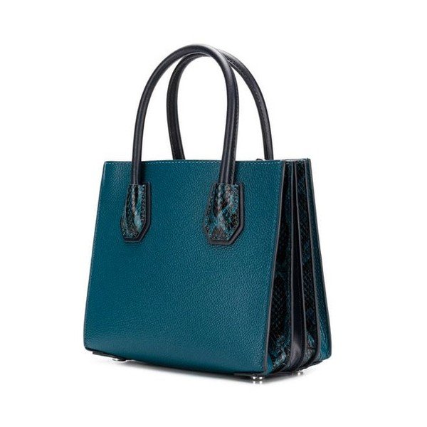 Niebieskozielona skórzana torebka Michael Kors Messenger-image-1