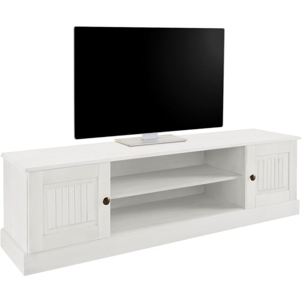 Biała szafka pod TV z litego drewna sosnowego 45x40 cm Mille – Støraa-image-2