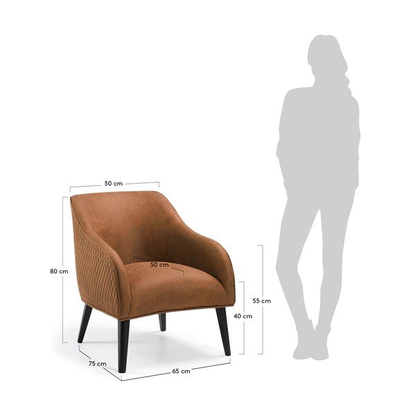 Brązowy fotel Kave Home Lobby-image-3