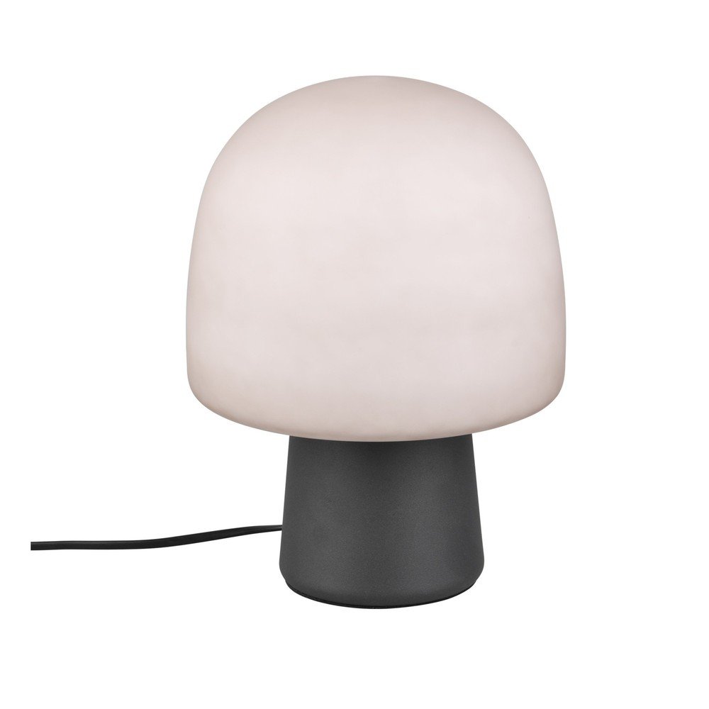 Czarno-biała lampa stołowa ze szklanym kloszem (wysokość 27 cm) Steen – Trio