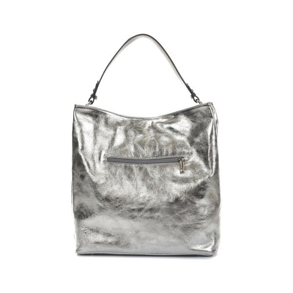 Torebka skórzana w srebrnej barwie Mangotti Bags Studo-image-3