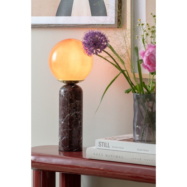 Bordowa marmurowa lampa stołowa (wysokość 38 cm) Lazio Sphere – Leitmotiv-image-1