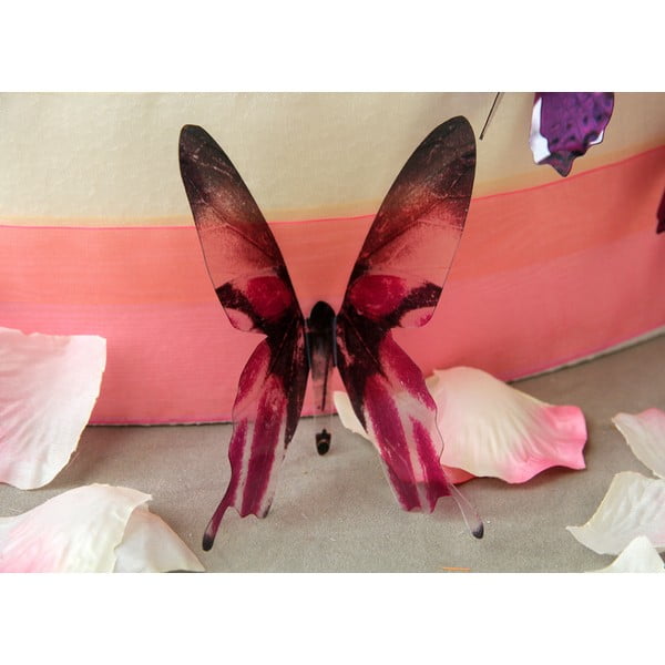 Zestaw 18 różowych adhezyjnych naklejek 3D Ambiance Butterflies-image-3