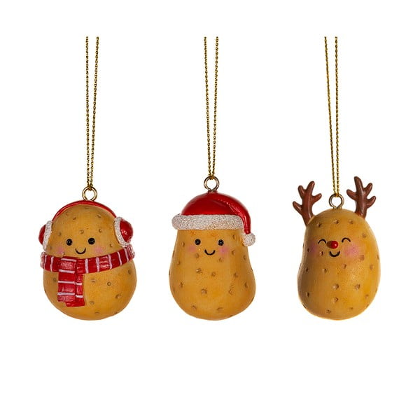 Ozdoby świąteczne z żywicy polimerowej zestaw 3 szt. Happy Potatoes – Sass & Belle