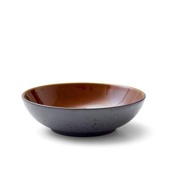 Czarny/w bursztynowym kolorze głęboki kamionkowy talerz ø 24 cm Gastro Black/Amber – Bitz