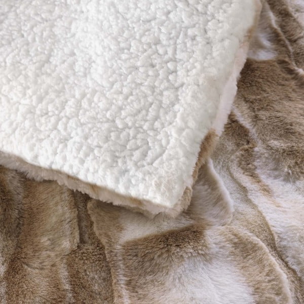 Beżowy koc ze sztucznego futra 180x220 cm Cheyenne – douceur d'intérieur-image-3