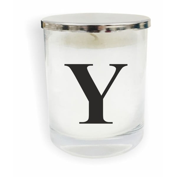 Biało-czarna świeczka North Carolina Scandinavian Home Decors Monogram Glass Candle Y