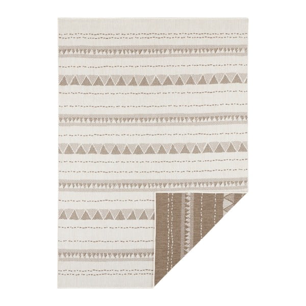 Brązowo-kremowy dywan dwustronny odpowiedni na zewnątrz Bougari Bahamas, 120x170 cm