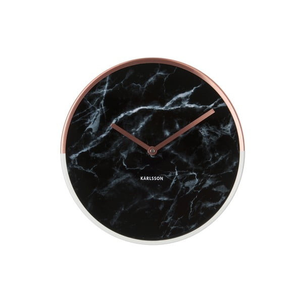 Zegar marmurowy ze wskazówkami w miedzianej barwie Karlsson Marble Delight