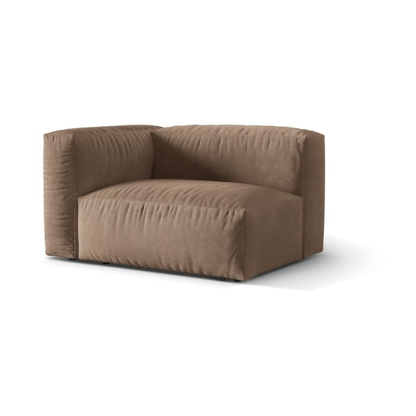 Jasnobrązowy aksamitny moduł sofy (lewostronny) Martina – Micadoni -image-1