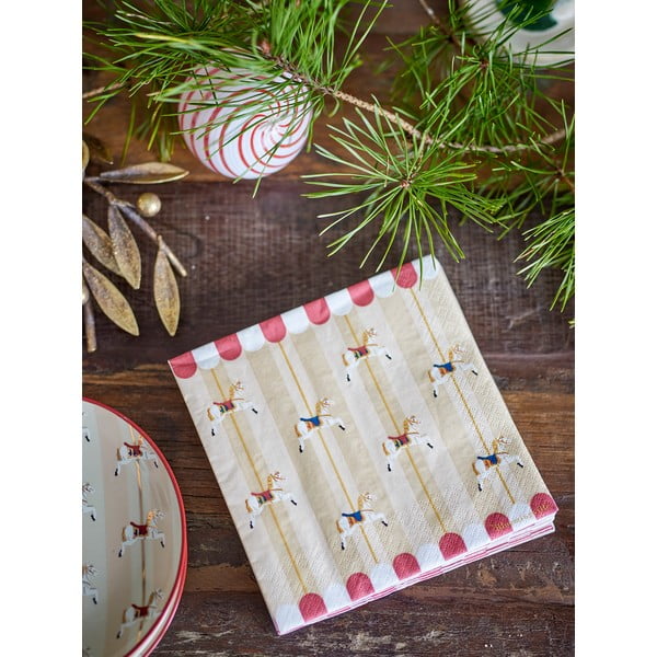 Papierowe serwetki zestaw 20 szt. 33x33 cm Merry-go-round – Bloomingville-image-1