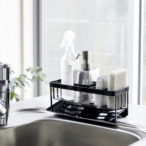 Czarny metalowy stojak na akcesoria do mycia naczyń Tower – YAMAZAKI-image-2