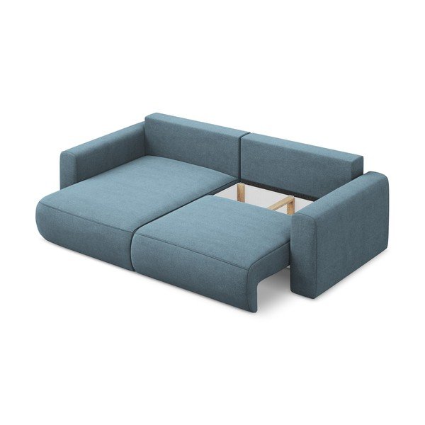 Jasnoniebieski rozkładany/ze schowkiem narożnik (lewostronny/z szezlongiem) Kapua – Makamii-image-3