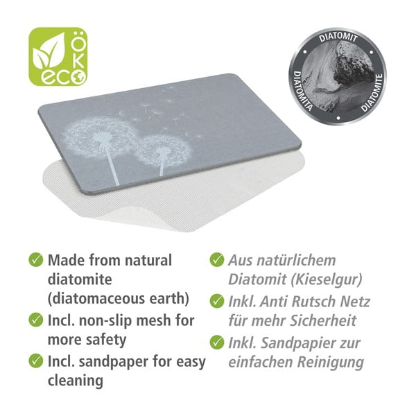 Szary dywanik łazienkowy okrzemkowy (z diatomitu) 39x60 cm Astera – Wenko-image-3