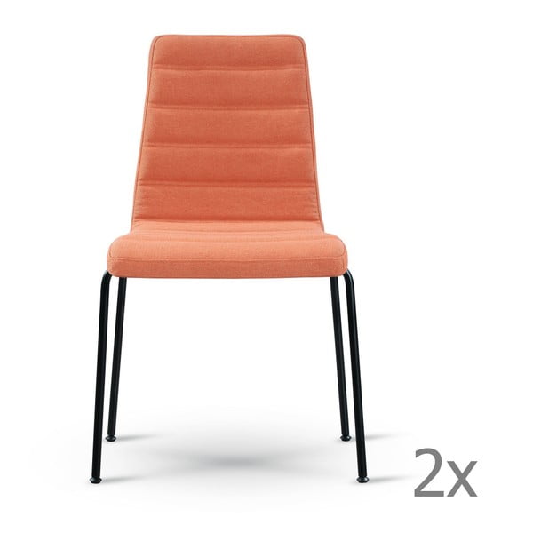 Zestaw 2 pomarańczowych krzeseł z czarnymi nogami Garageeight